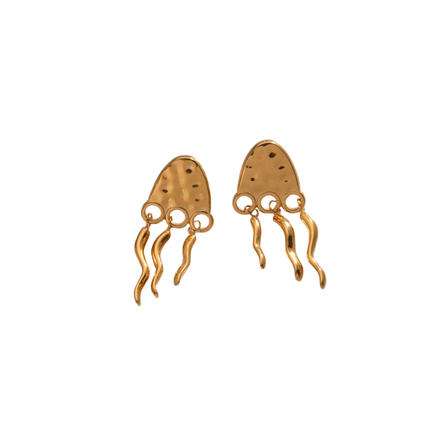 Beach Rose Co.Gold Jellyfish Drop Earrings