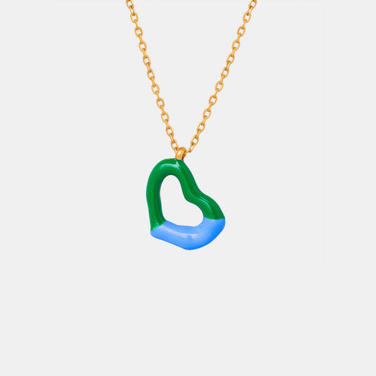 Beach Rose Co.Heart Pendant Delicate Chain Necklace