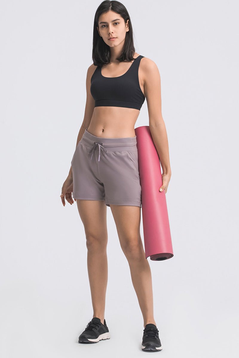 Beach Rose Co.Tie Waist Active Shorts