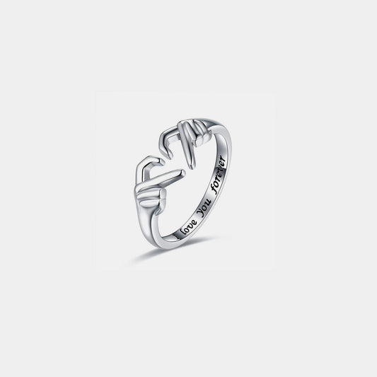 Beach Rose Co.Hands Heart Shape Open Ring