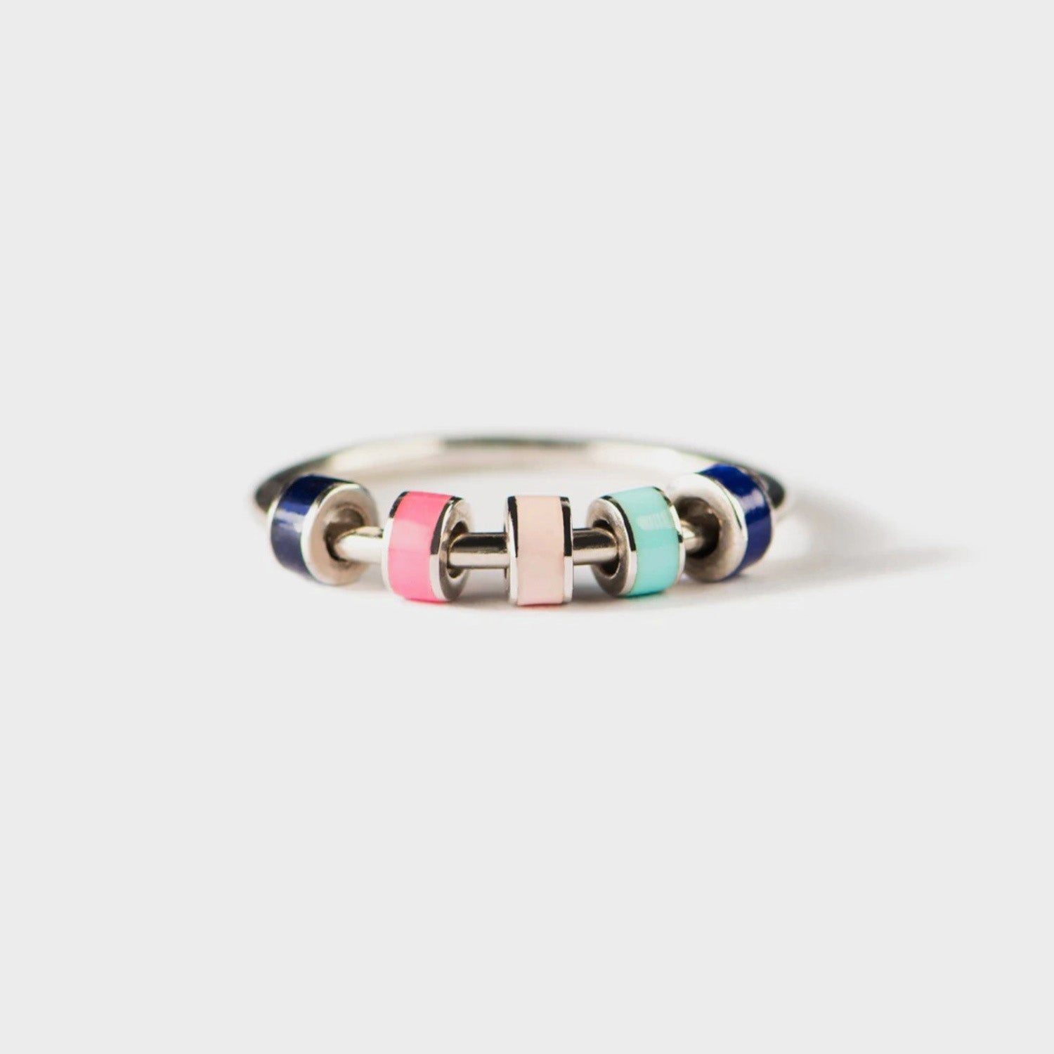 Beach Rose Co.Silver Enamel Charm Ring