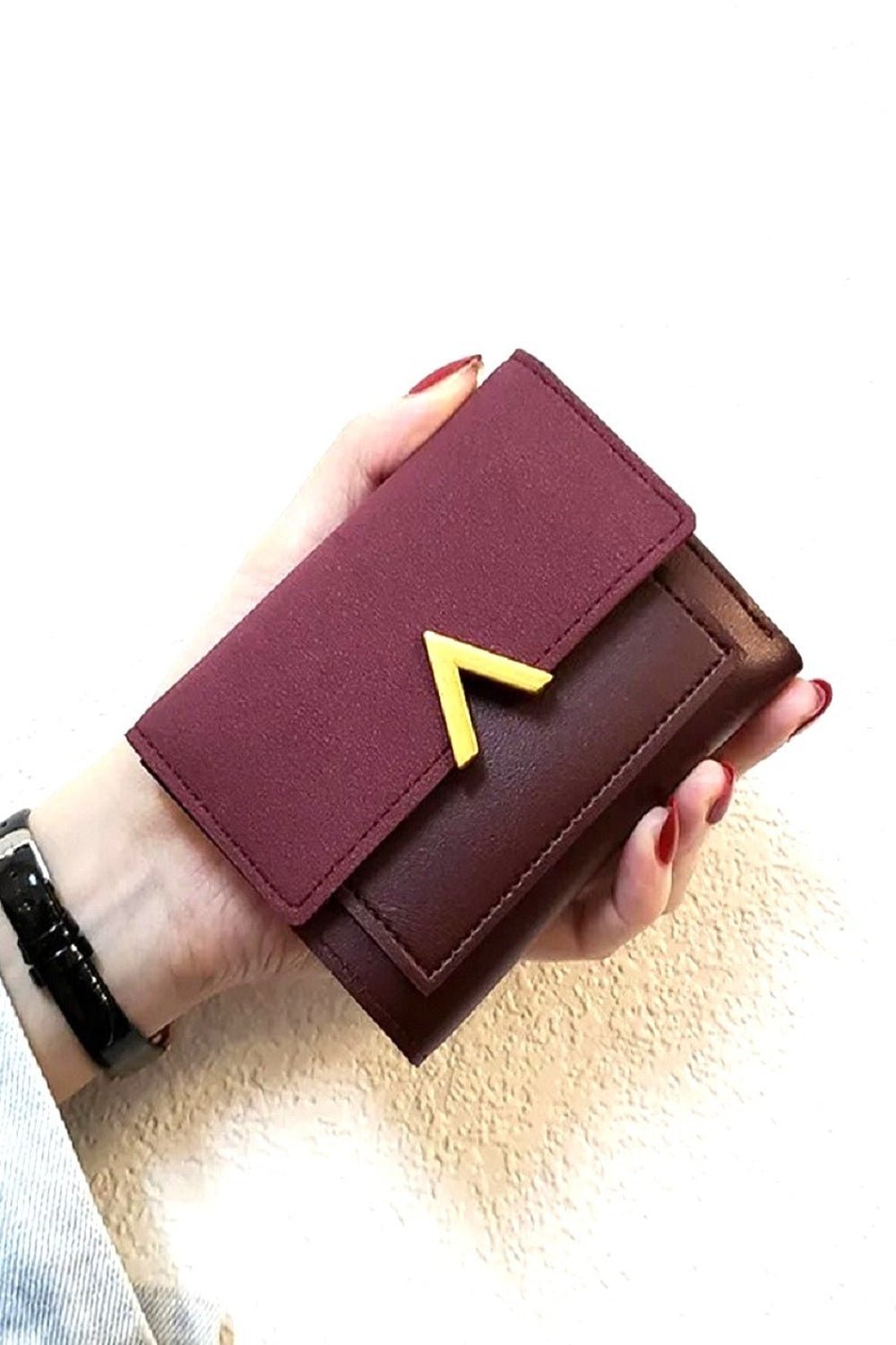 ZenanaVegan Leather Compact Trifold Wallet