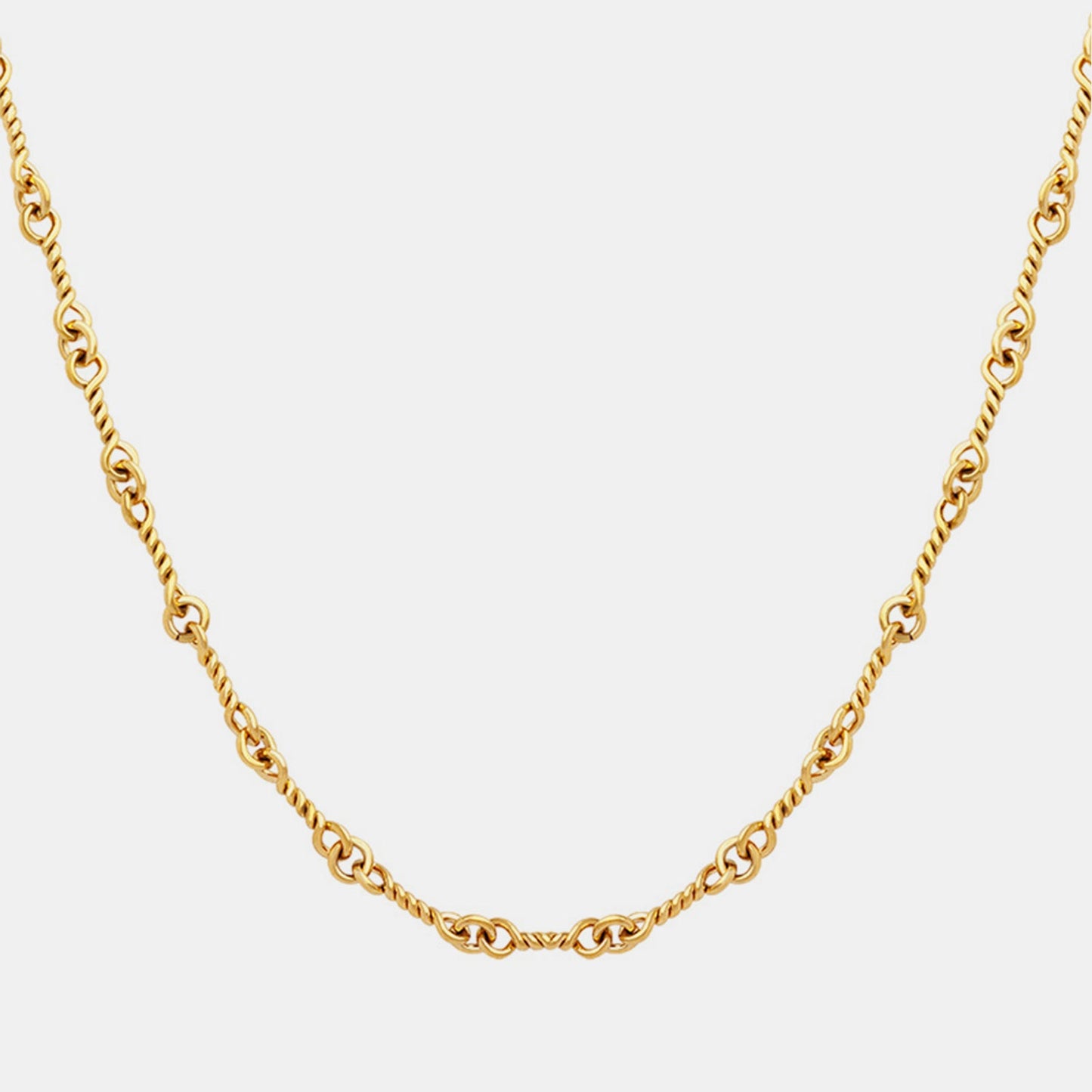 Beach Rose Co.Gold Twisted Link Chain Necklace