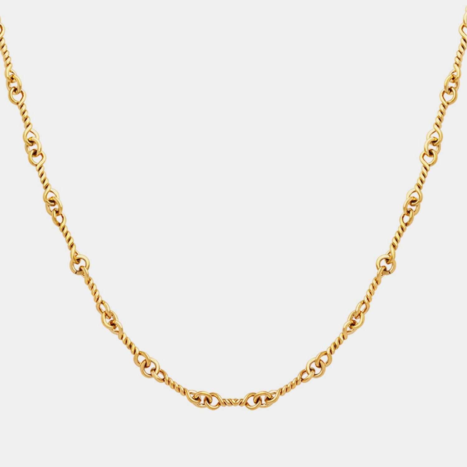 Beach Rose Co.Gold Twisted Link Chain Necklace