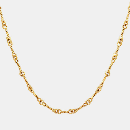 Beach Rose Co.Gold Twisted Link Chain Necklace