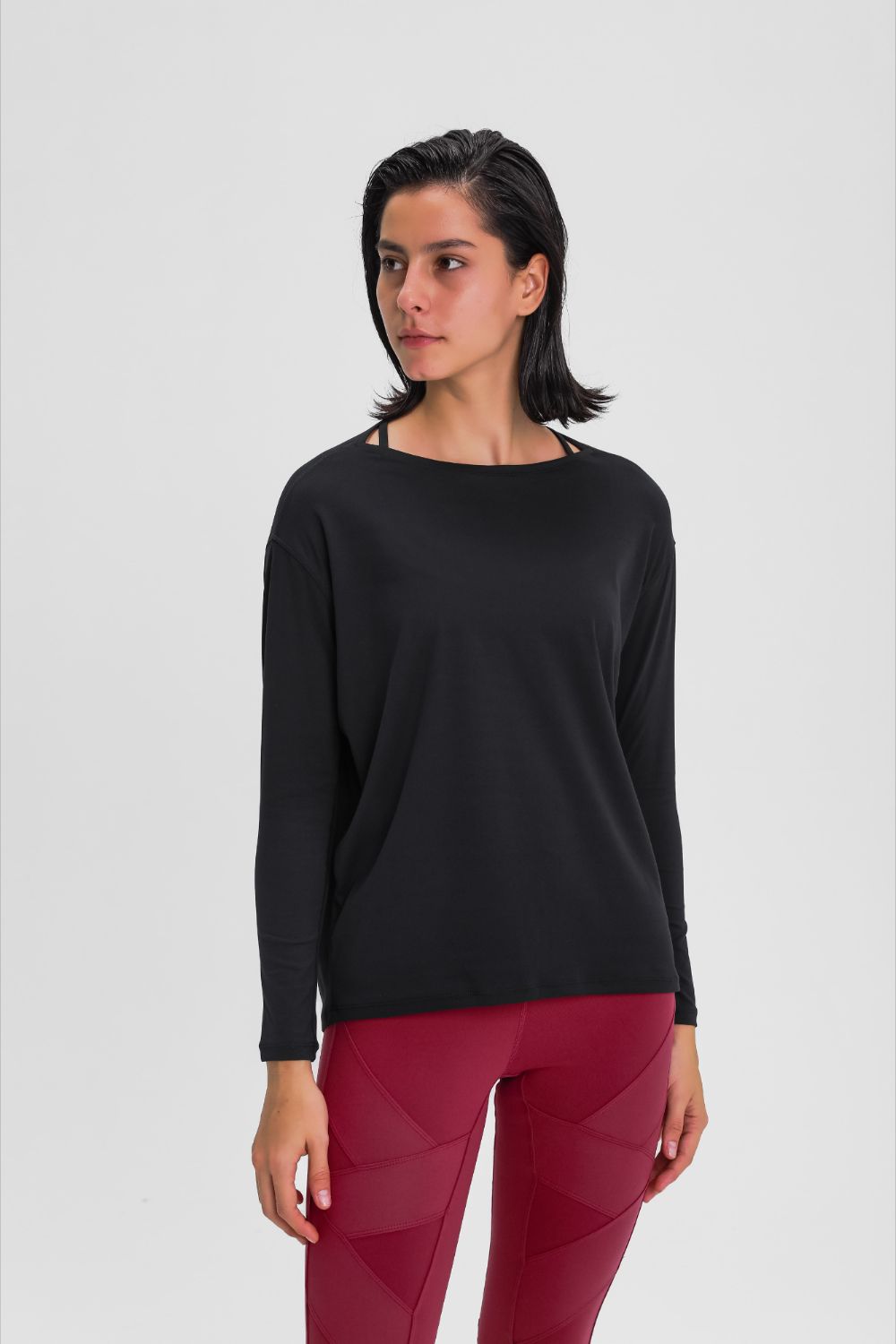 Beach Rose Co.Loose Fit Long Sleeve Active Top