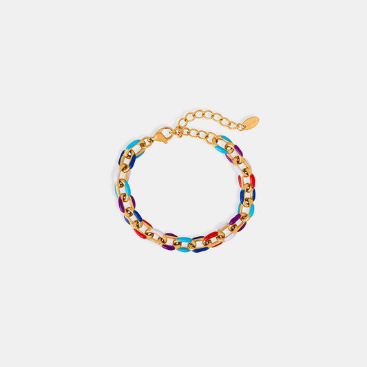 Beach Rose Co.Multicolor Enamel Chain Bracelet