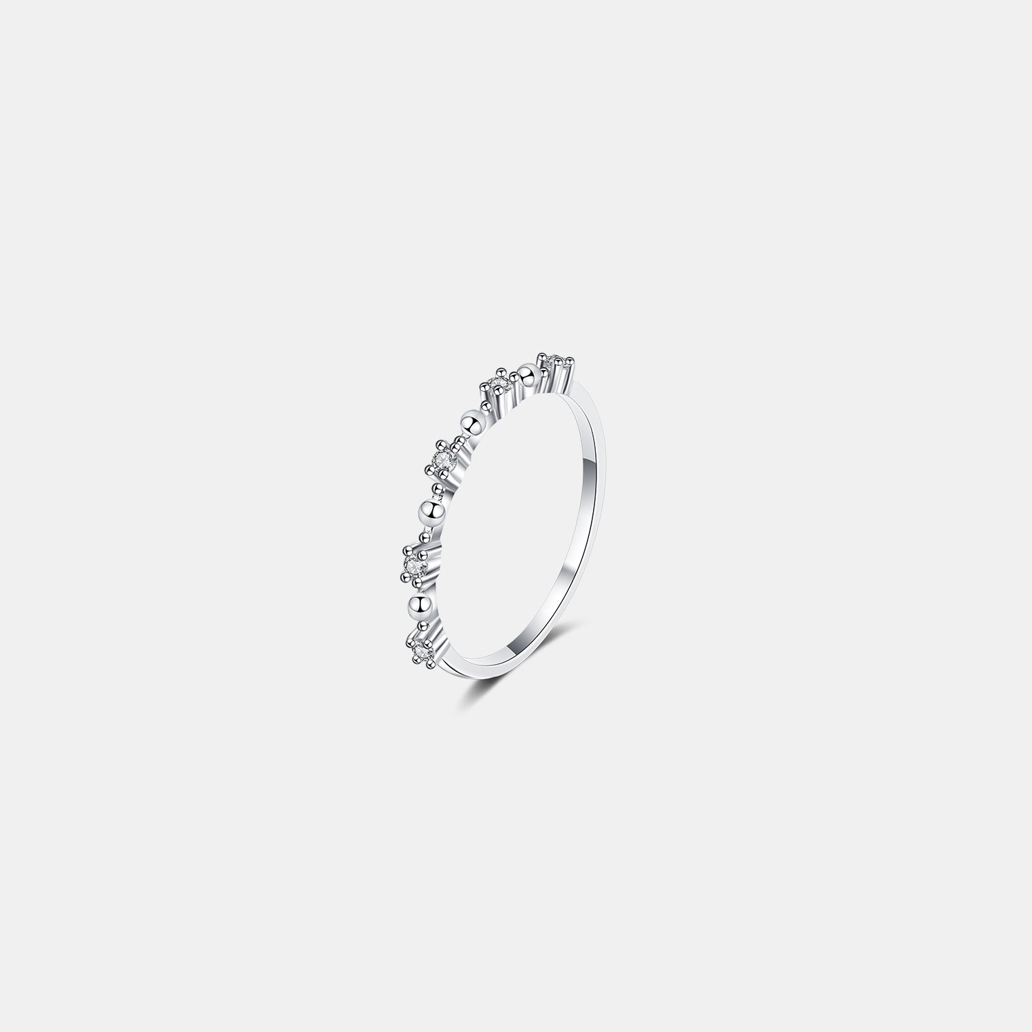 Beach Rose Co.Silver Moissanite Sparkle Skinny Band Ring