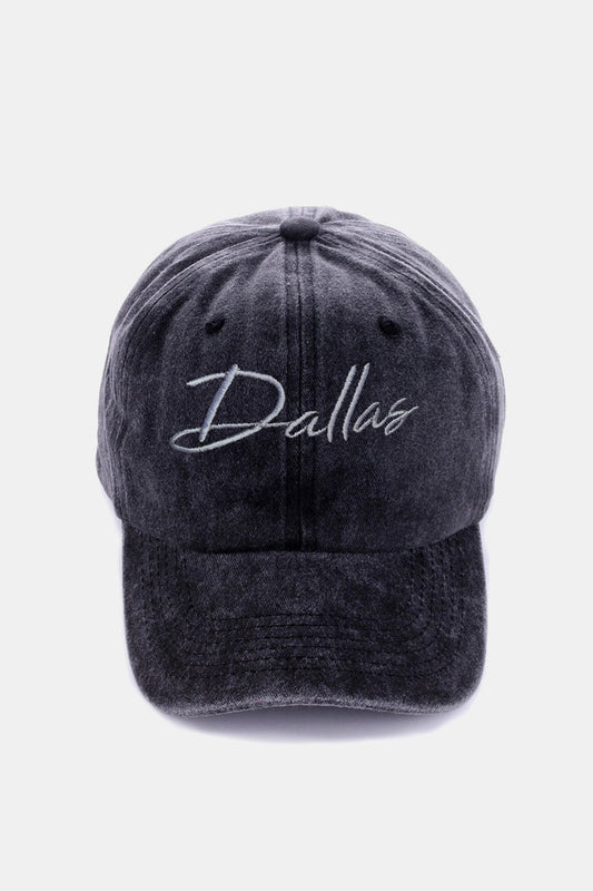 ZenanaWashed Cotton DALLAS Embroidered Baseball Cap