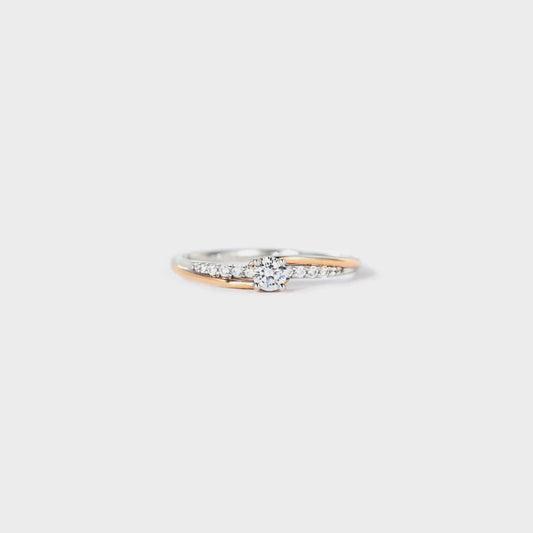 Beach Rose Co.Silver & Rose Gold Zircon Ring