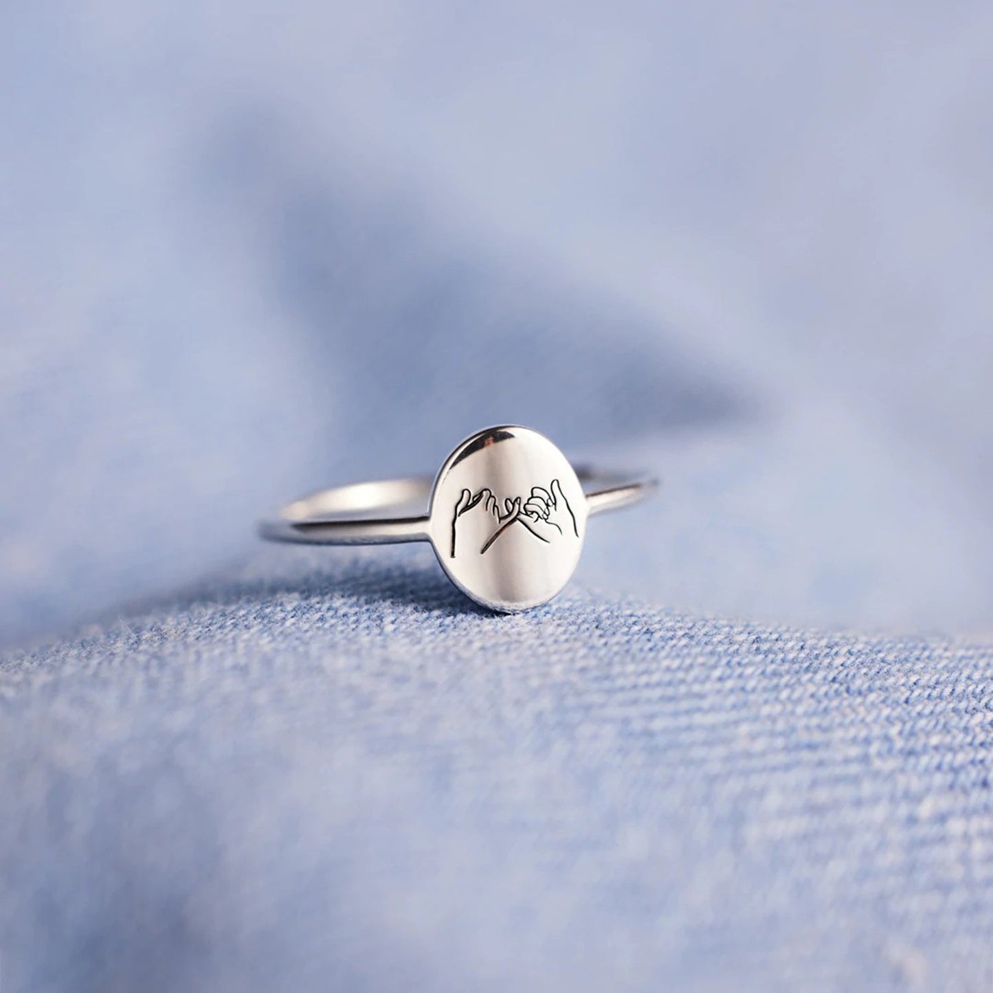 Beach Rose Co.Pinky Promise Engraved Signet Ring