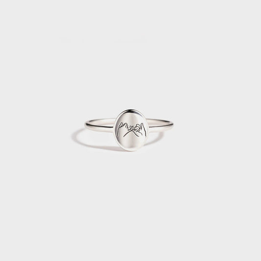 Beach Rose Co.Pinky Promise Engraved Signet Ring