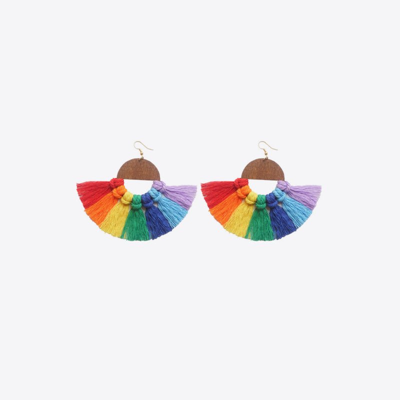 Rainbow Tassel Detail Drop EarringsEarringsBeach Rose Co.
