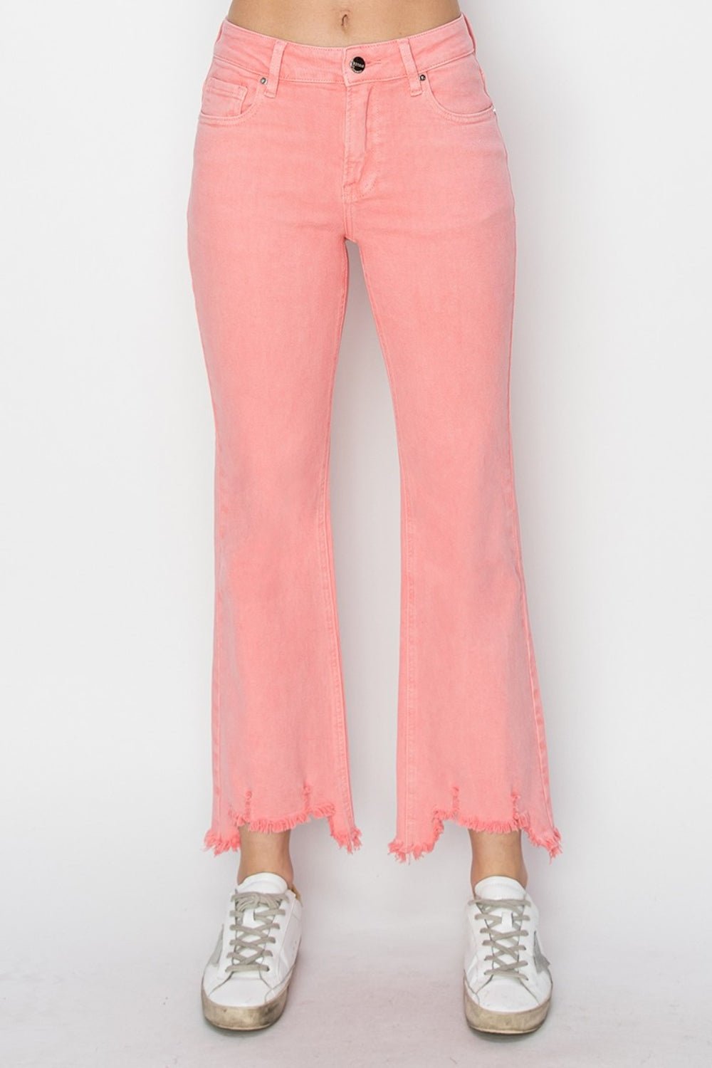 Raw Hem Bootcut Jeans in FlamingoJeansRISEN