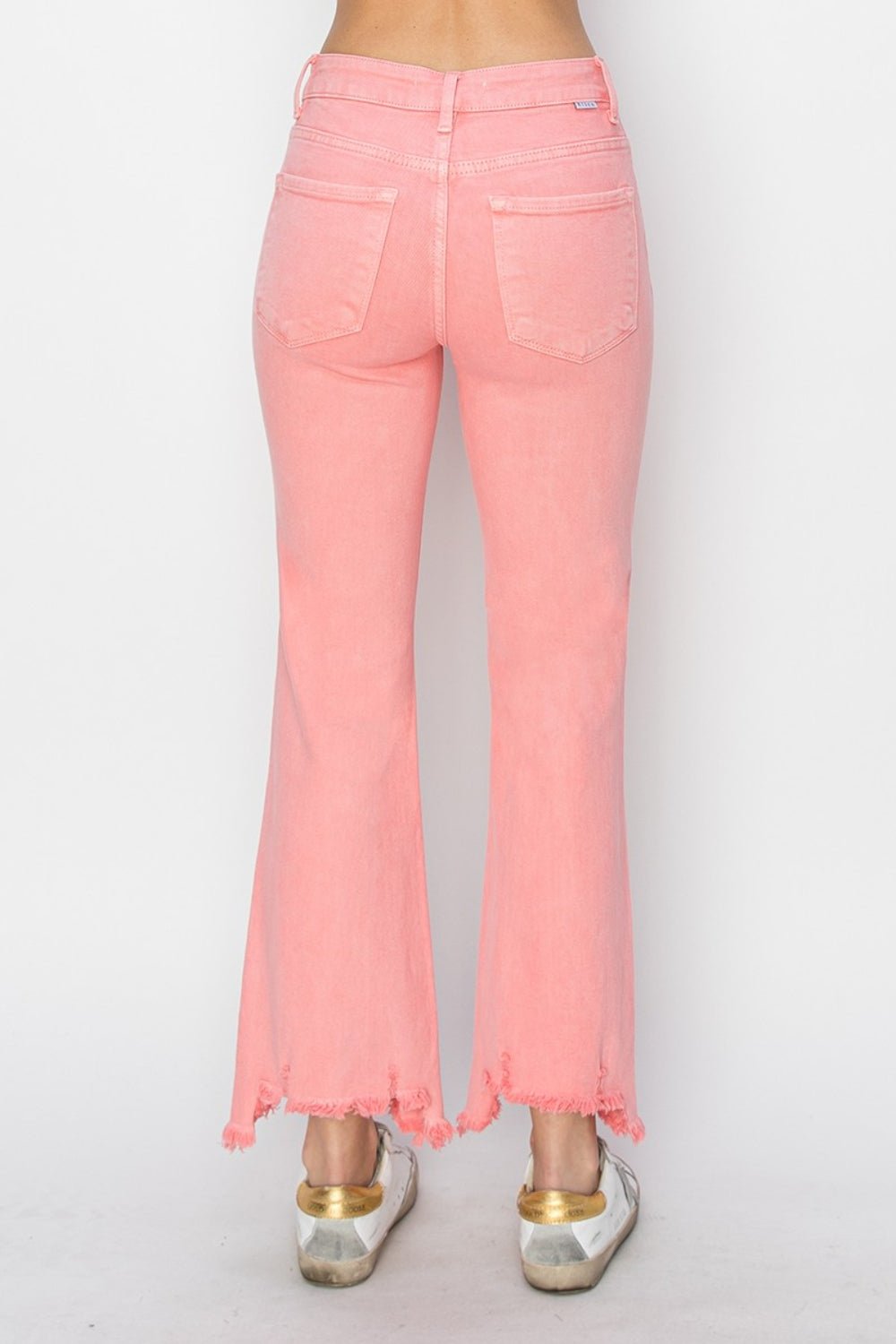 Raw Hem Bootcut Jeans in FlamingoJeansRISEN
