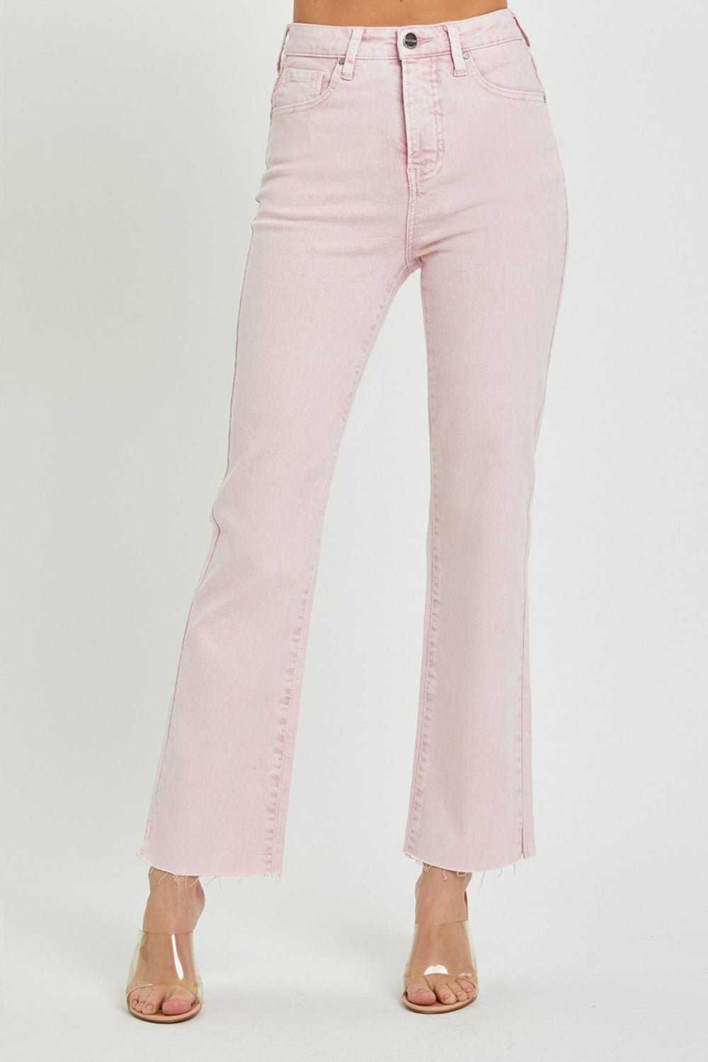 RISEN - Acid Pink High Rise Tummy Control Straight Leg Jeans