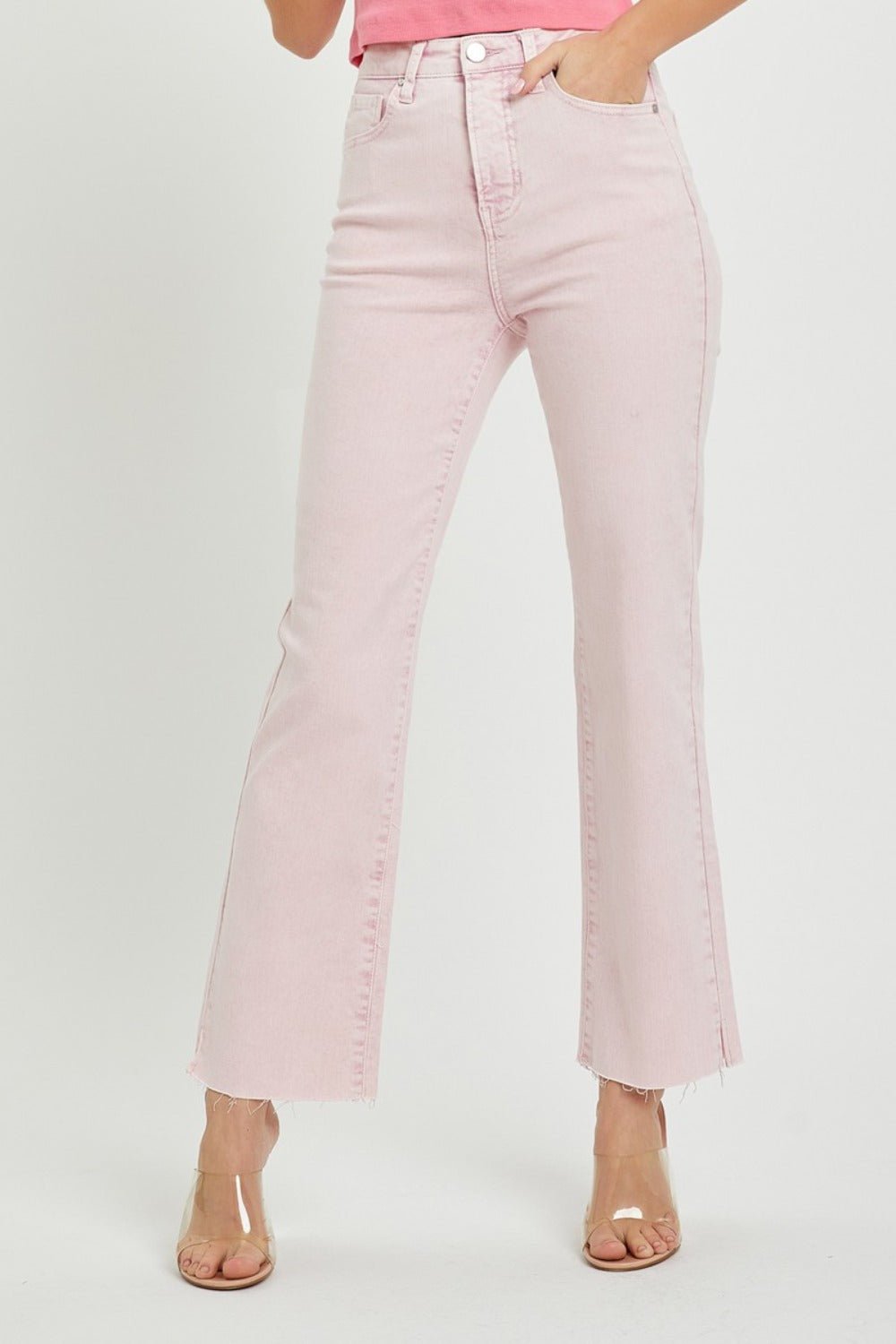 RISEN - Acid Pink High Rise Tummy Control Straight Leg Jeans