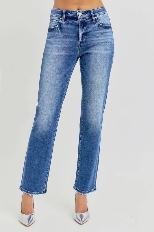 RISEN - Classic Mid Wash Straight Leg Jeans