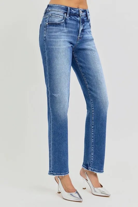 RISEN - Classic Mid Wash Straight Leg Jeans