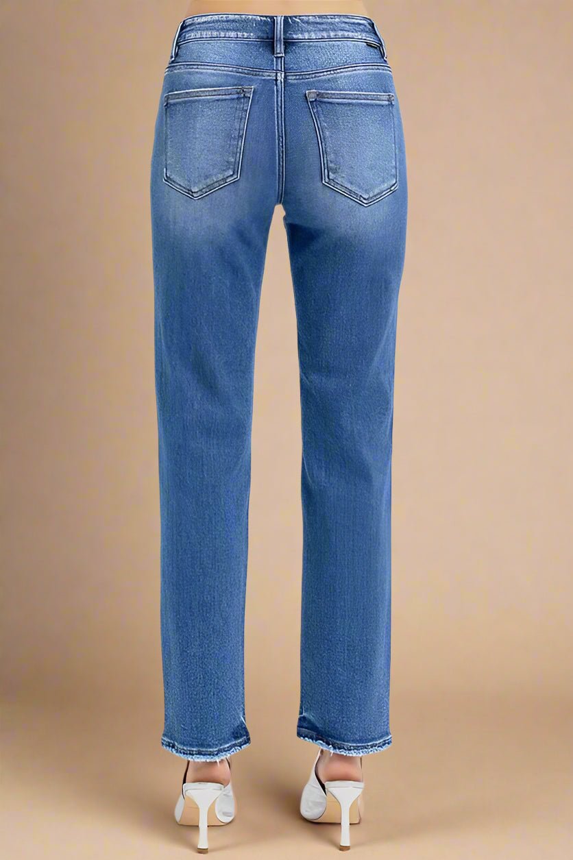 RISEN - Classic Mid Wash Straight Leg Jeans