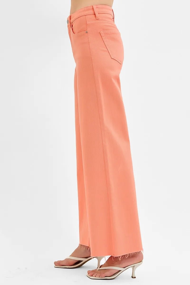 RISEN - Coral High Rise Wide Leg Jeans