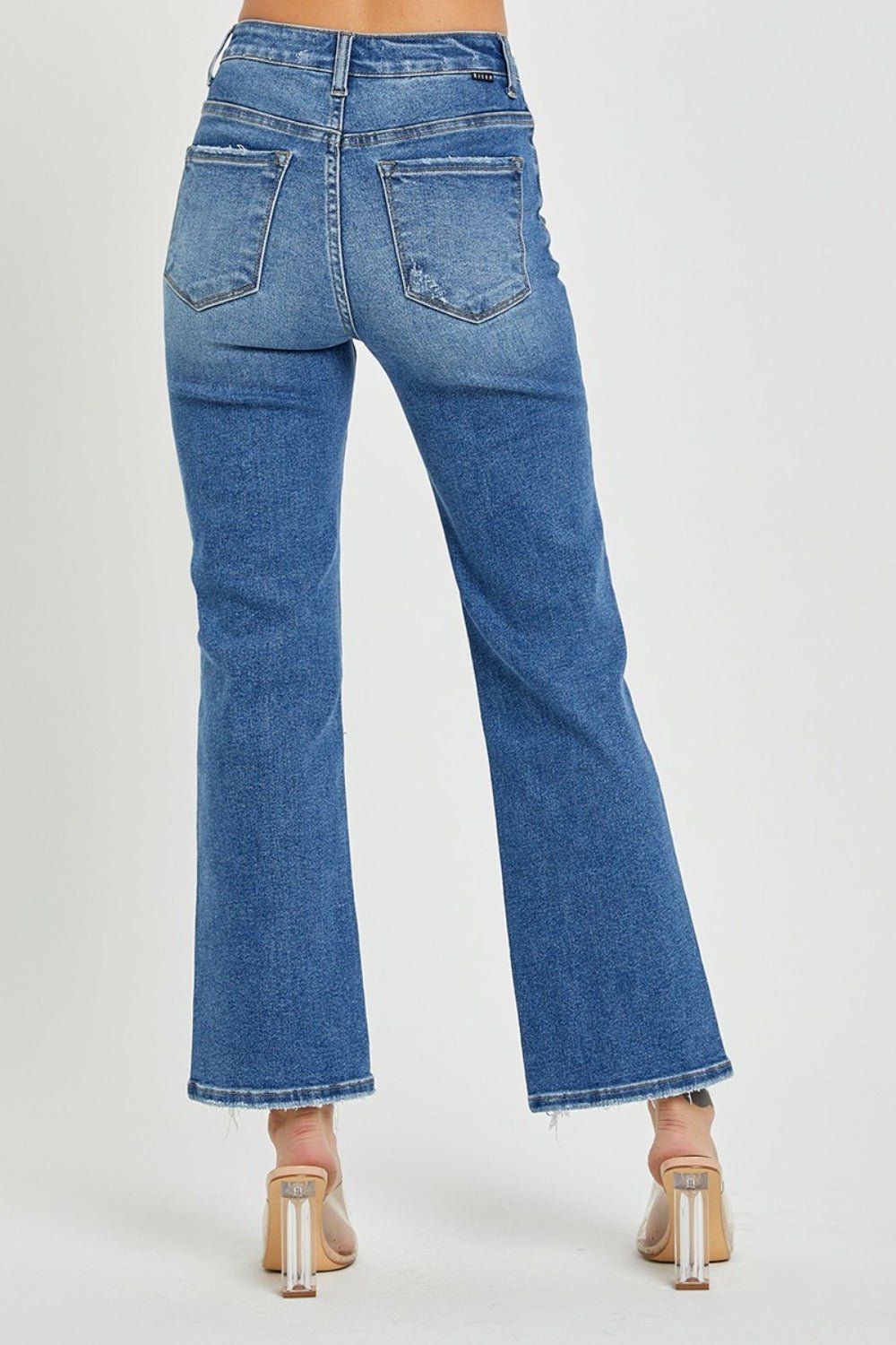 RISEN - Dark Wash High Rise Straight Leg Jeans