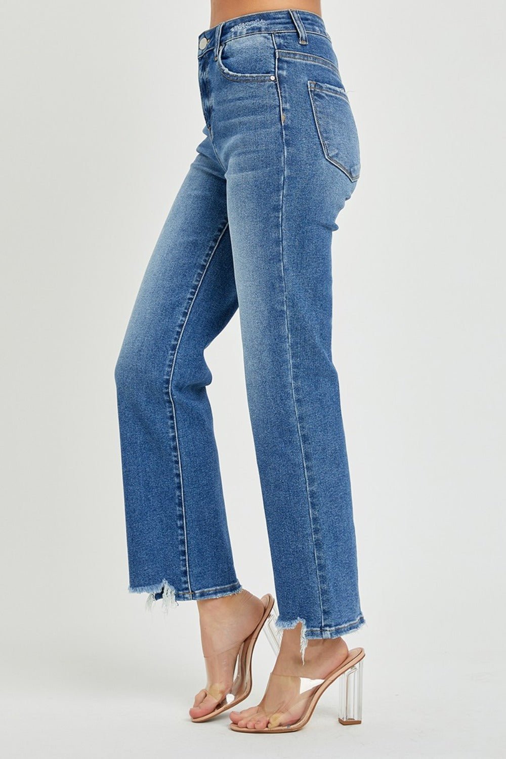 RISEN - Dark Wash High Rise Straight Leg Jeans