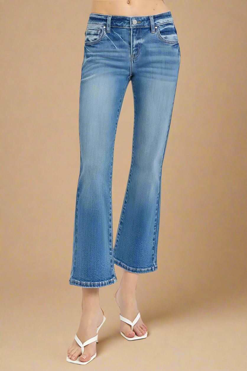 RISEN - Light Wash Cropped Bootcut Jeans