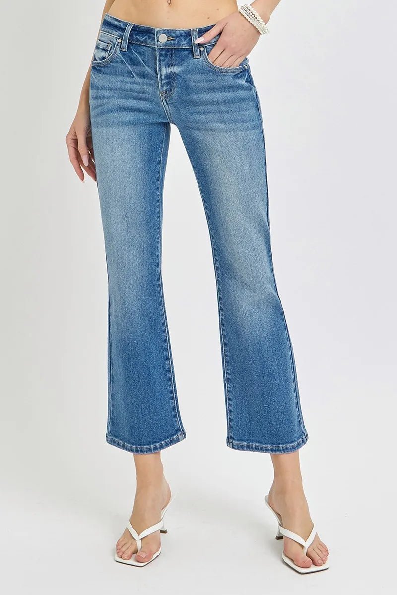 RISEN - Light Wash Cropped Bootcut Jeans