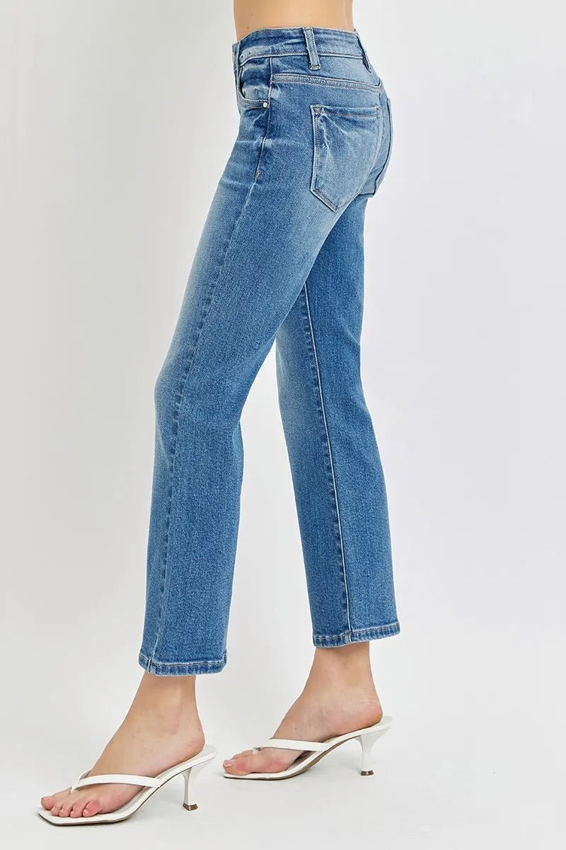 RISEN - Light Wash Cropped Bootcut Jeans