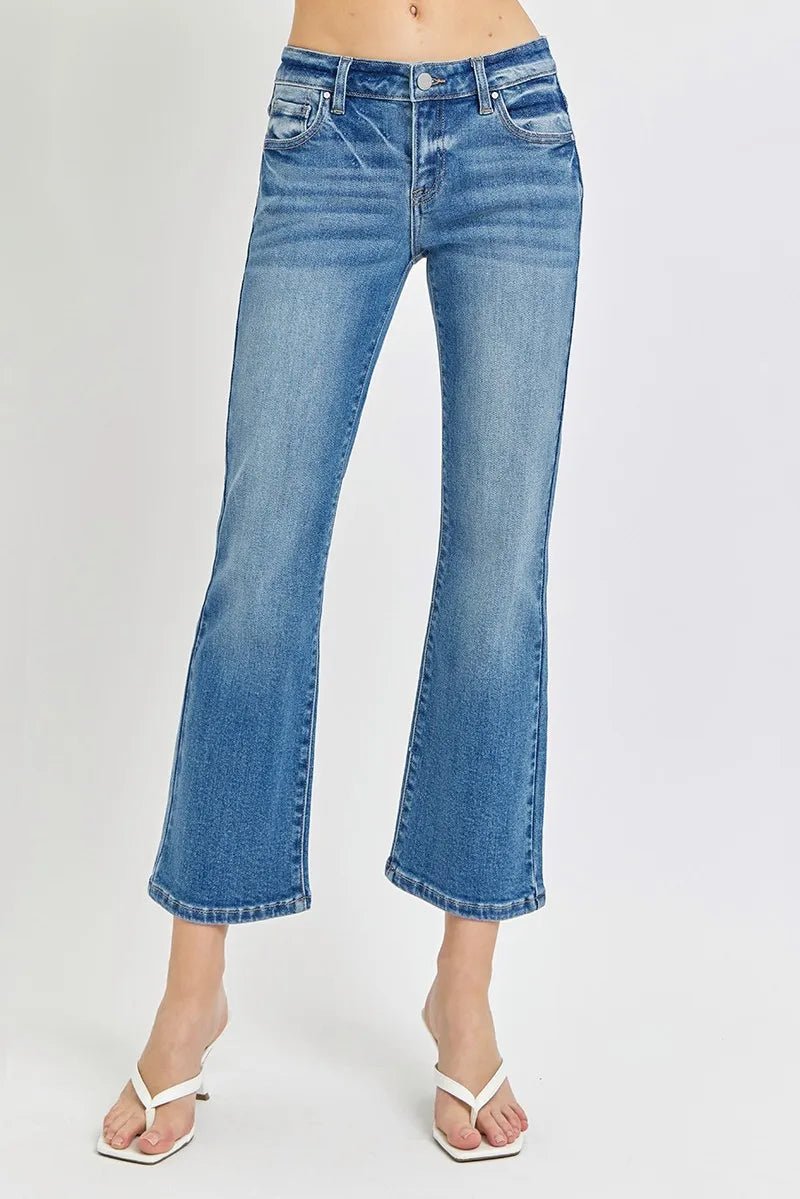 RISEN - Light Wash Cropped Bootcut Jeans