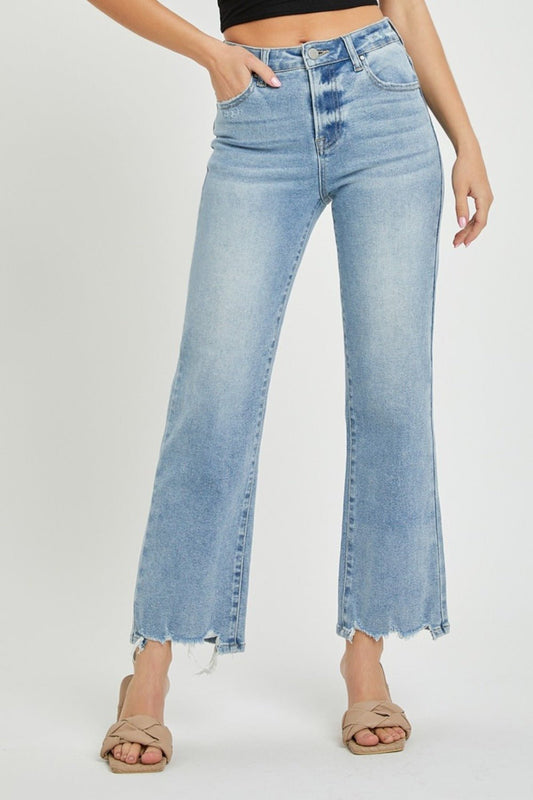 RISEN - Light Wash High Rise Straight Leg Jeans