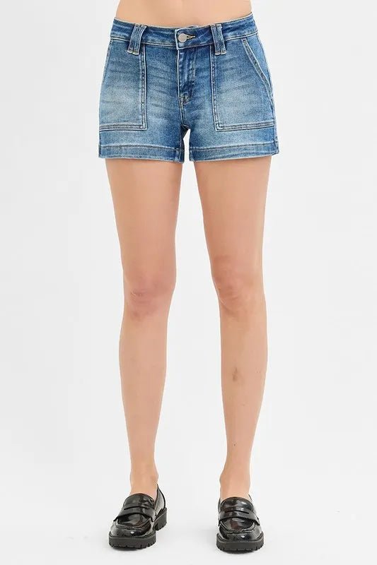 RISEN - Vintage Pocket Denim Shorts – Medium Wash