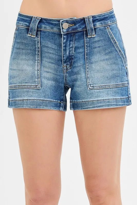 RISEN - Vintage Pocket Denim Shorts – Medium Wash