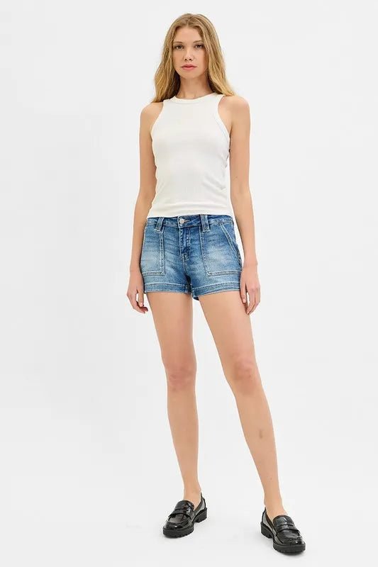 RISEN - Vintage Pocket Denim Shorts – Medium Wash