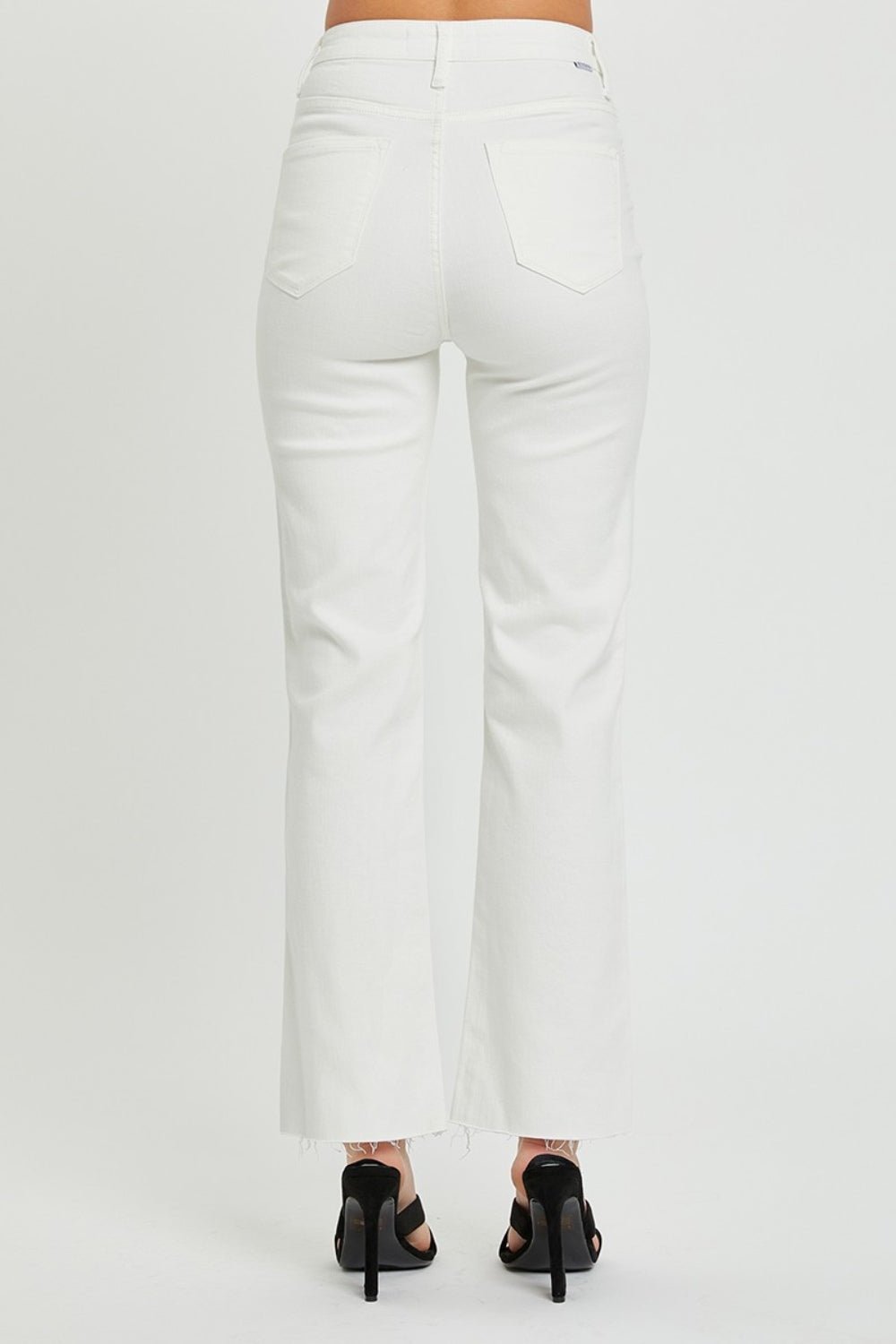 RISENHigh Rise Tummy Control Straight Jeans in White