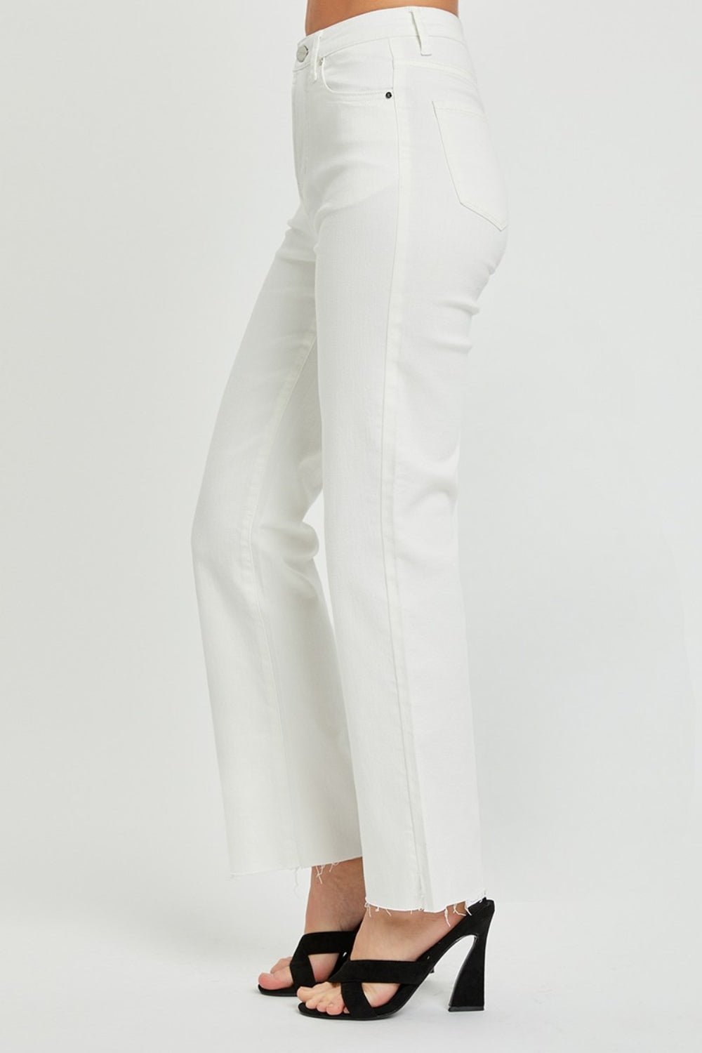 RISENHigh Rise Tummy Control Straight Jeans in White