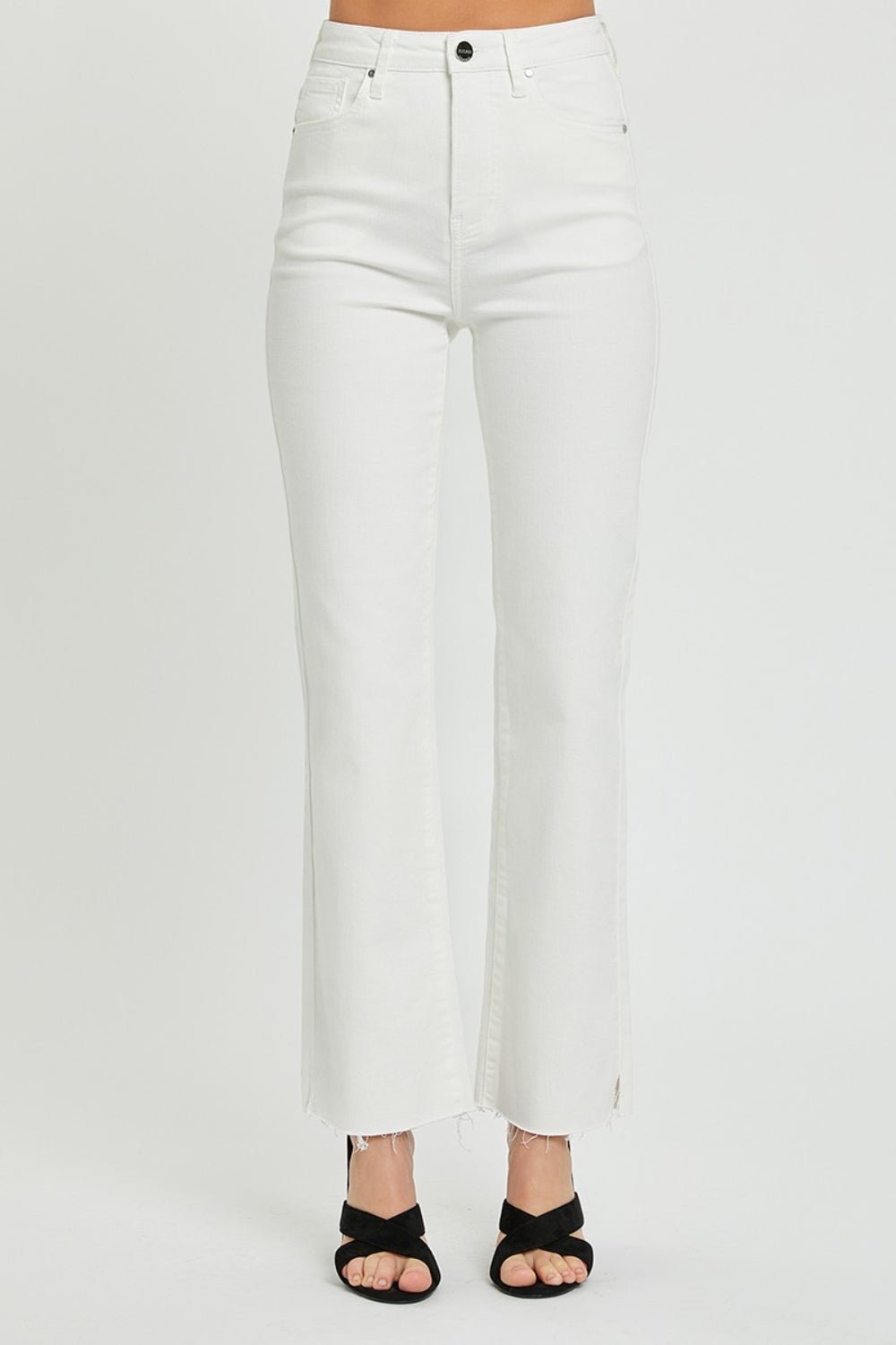 RISENHigh Rise Tummy Control Straight Jeans in White