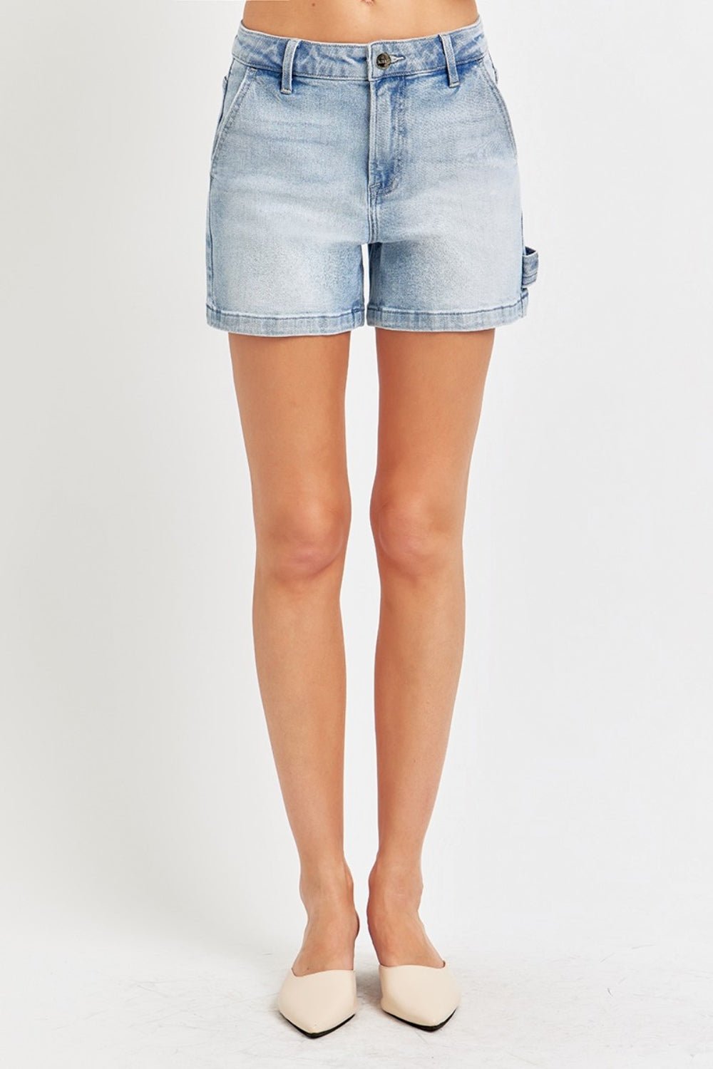 RISENLight Wash High Rise Denim Shorts