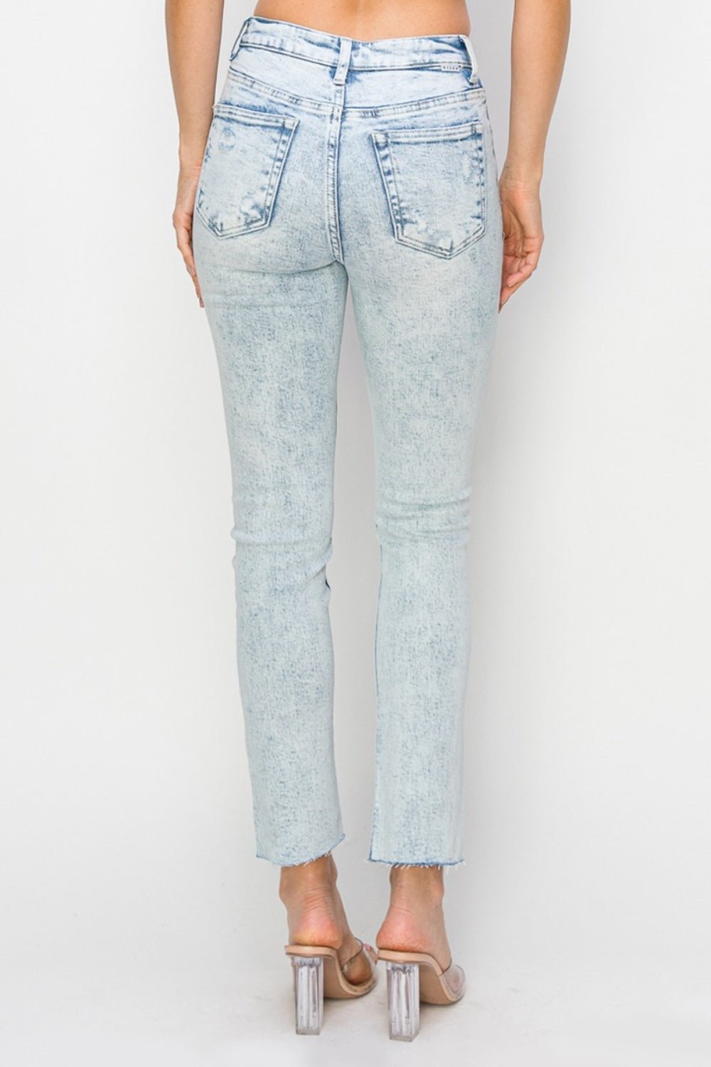 RISENLight Wash High Rise Distressed Skinny Jeans