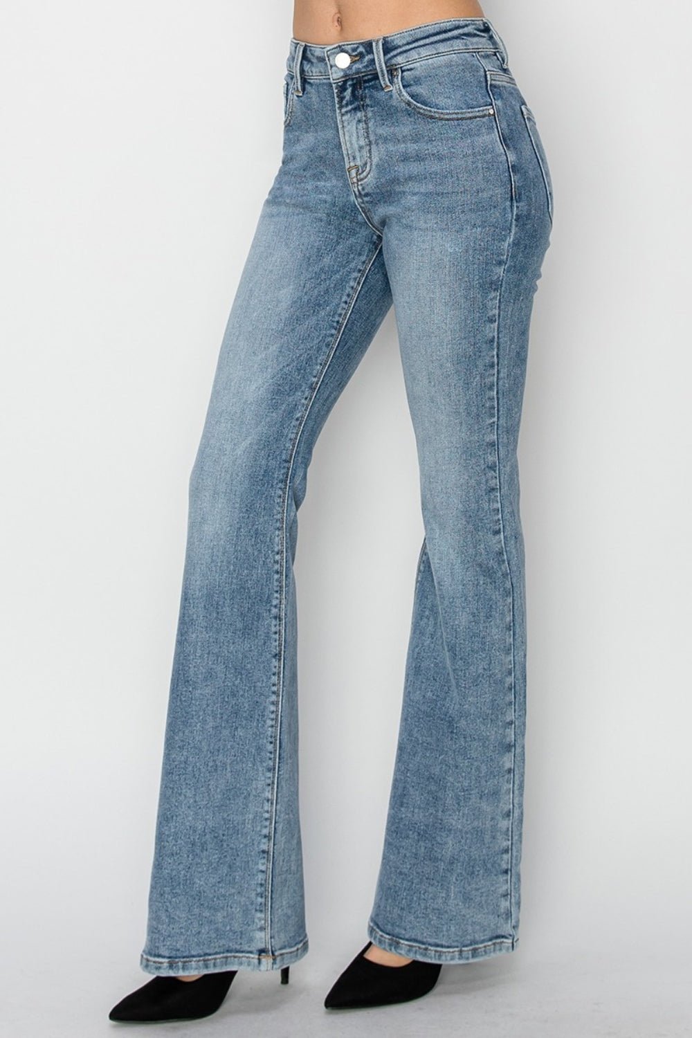 RISENMedium Wash Mid Rise Bootcut Jeans