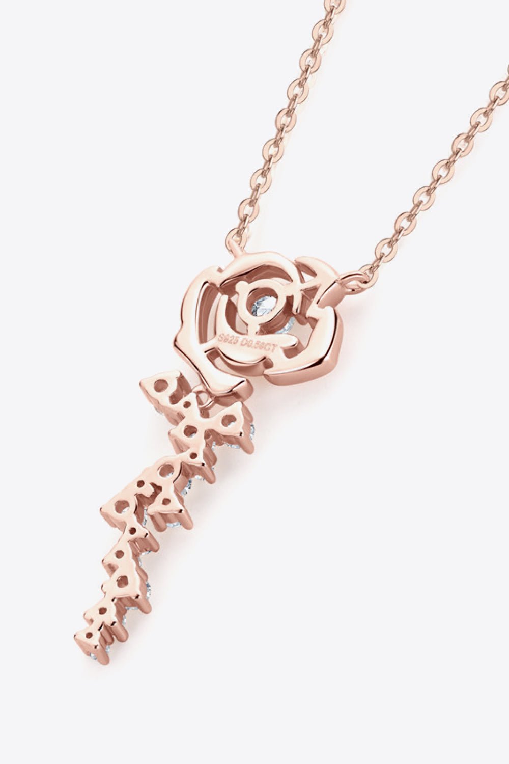 Rose Gold Moissanite Flower Pendant NecklaceNecklaceBeach Rose Co.