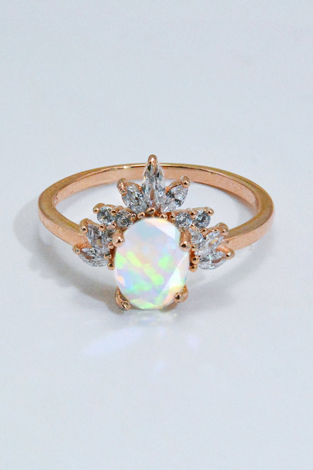 Rose Gold Oval Opal RingRingBeach Rose Co.