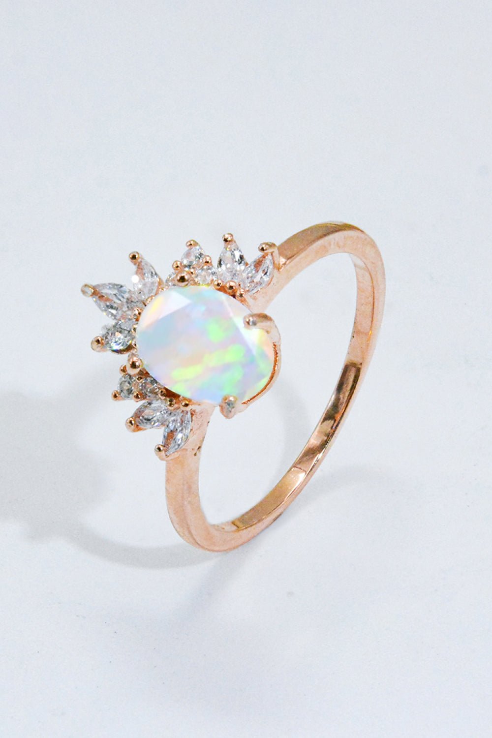 Rose Gold Oval Opal RingRingBeach Rose Co.