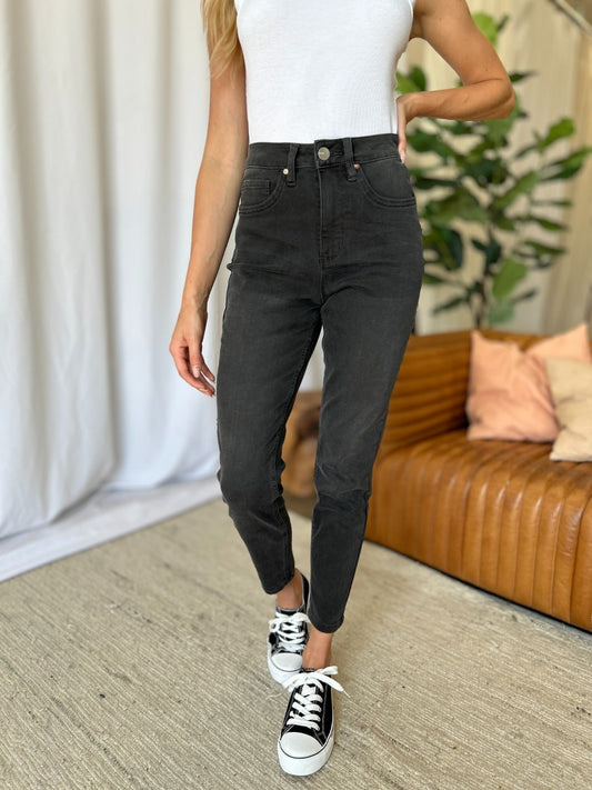 ROYALTY FOR ME - Black High Rise Tummy Control Skinny Jeans