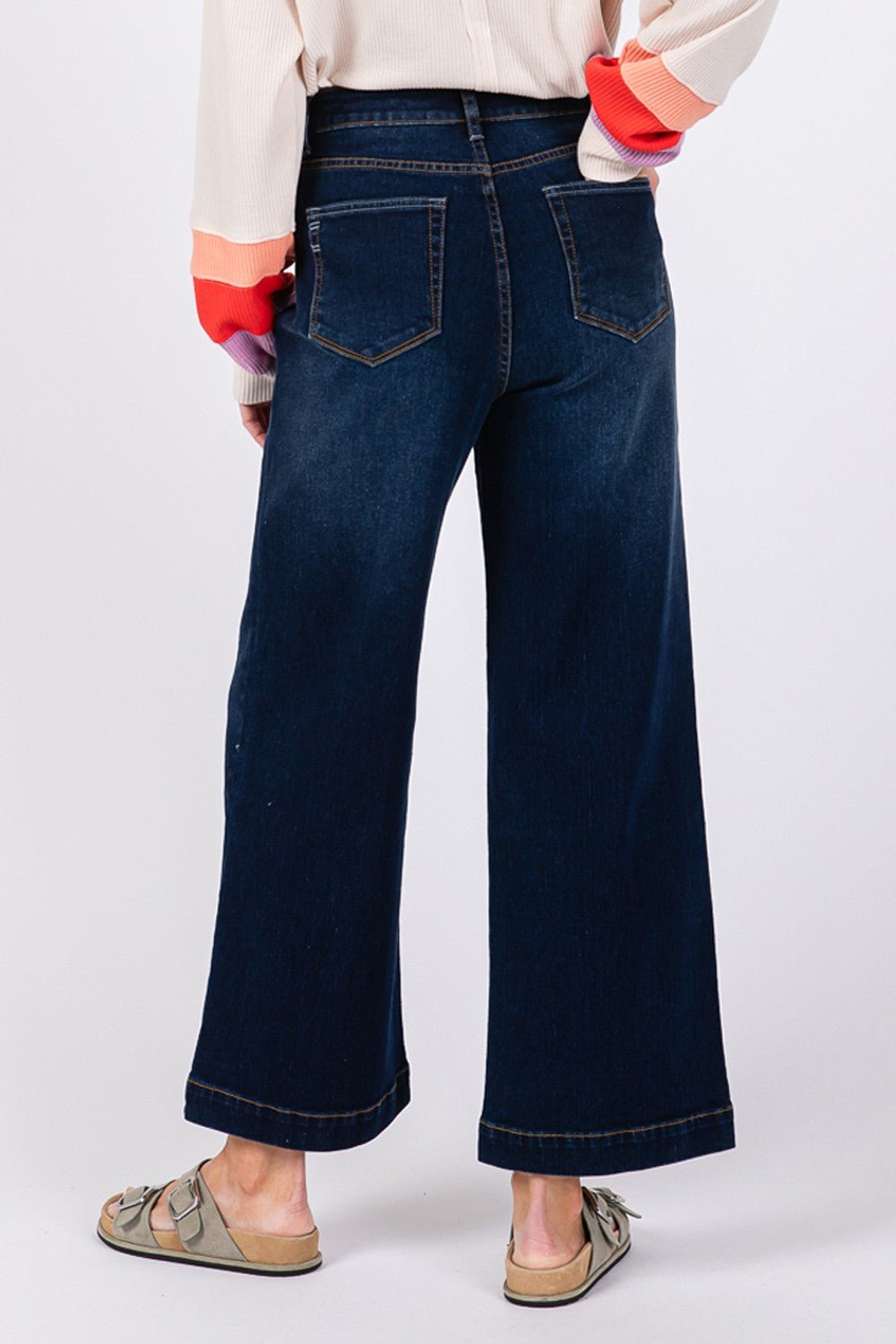 SAGE+FIG - Denim Blue High Waist Wide Leg Jeans