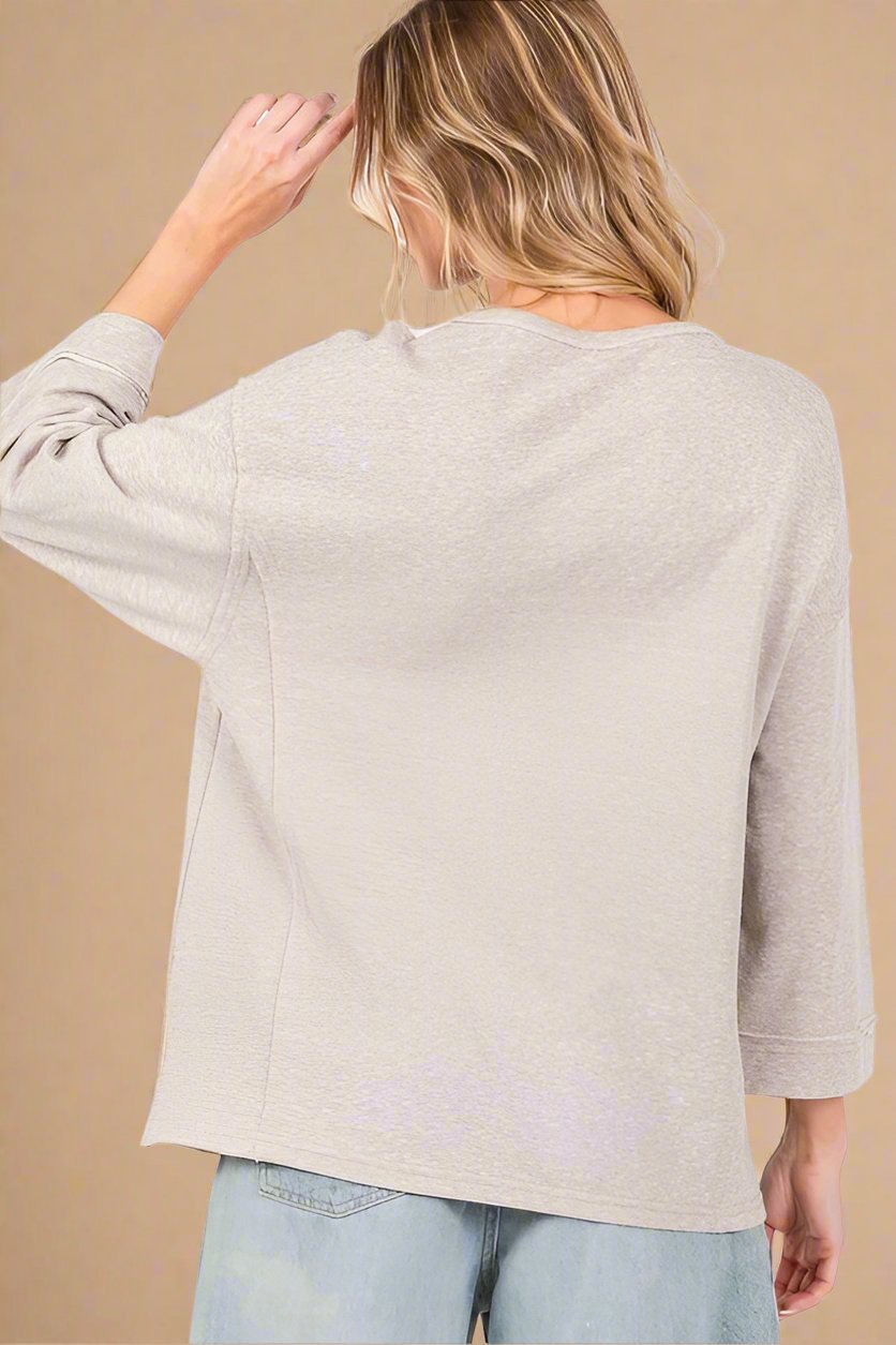 SAGE+FIG - Floral Peace Patch Top in Oatmeal