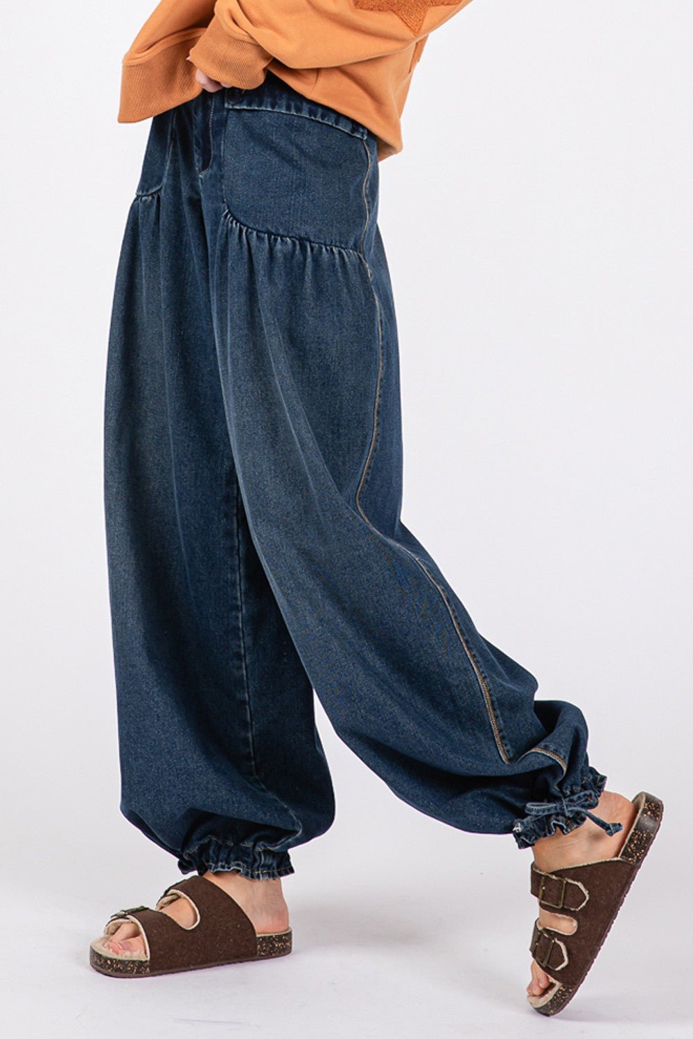 SAGE+FIG - Mid - Rise Wide Leg Cargo Jeans