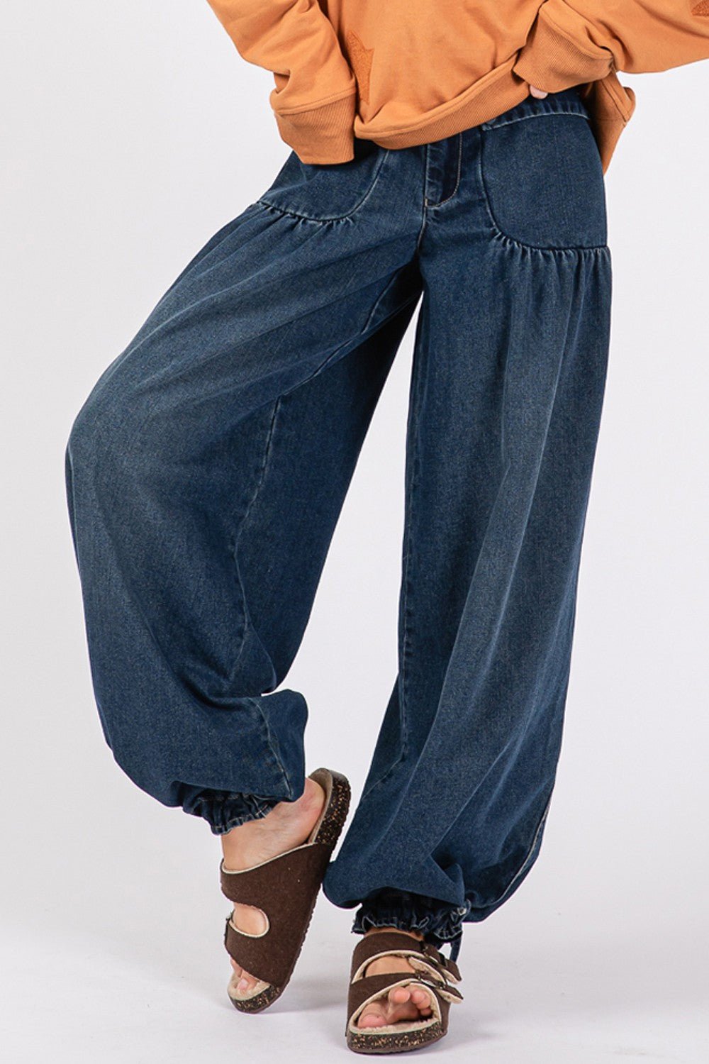 SAGE+FIG - Mid - Rise Wide Leg Cargo Jeans