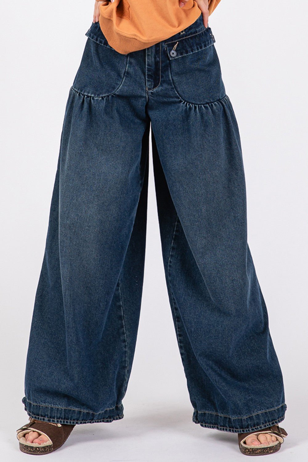 SAGE+FIG - Mid - Rise Wide Leg Cargo Jeans